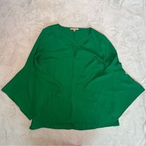 Green Blouse with Bell Sleeves